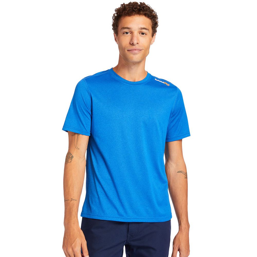 Timberland Mens T-Shirts PRO® Wicking Good Sport Work - Blue - India NE6154798